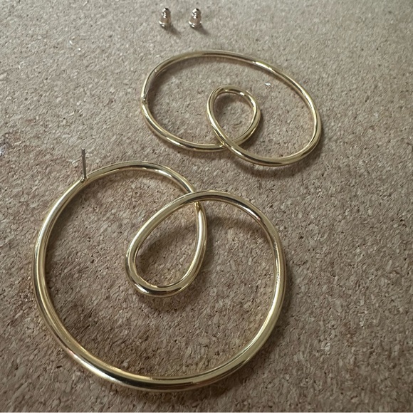 Gold Spiral Hoops Earrings - Anthropologie - Picture 2 of 5